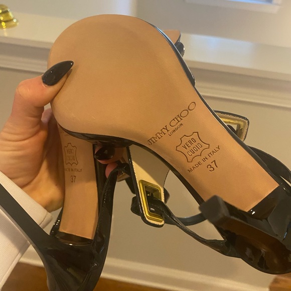 JIMMY CHOO PATENT LEATHER SANDALS - Picture 9 of 10